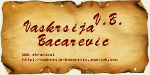 Vaskrsija Bačarević vizit kartica